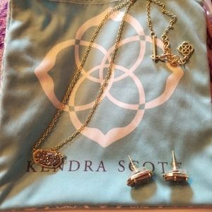 Kendra Scott Drusy earrings and necklace